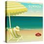 Tropical Beach Summer Poster-LanaN.-Stretched Canvas