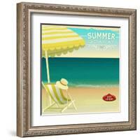 Tropical Beach Summer Poster-LanaN.-Framed Art Print