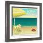 Tropical Beach Summer Poster-LanaN.-Framed Art Print
