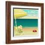 Tropical Beach Summer Poster-LanaN.-Framed Art Print