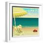 Tropical Beach Summer Poster-LanaN.-Framed Art Print