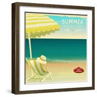 Tropical Beach Summer Poster-LanaN.-Framed Art Print