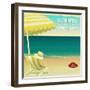 Tropical Beach Summer Poster-LanaN.-Framed Art Print