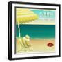 Tropical Beach Summer Poster-LanaN.-Framed Art Print