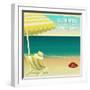 Tropical Beach Summer Poster-LanaN.-Framed Art Print