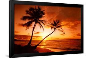 Tropical Beach, Sunset-null-Framed Poster