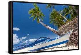 Tropical Beach View-pashapixel-Framed Stretched Canvas