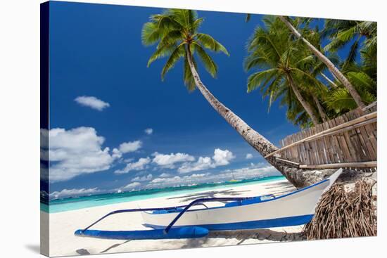 Tropical Beach View-pashapixel-Stretched Canvas