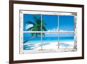 Tropical Beach Window-null-Framed Poster