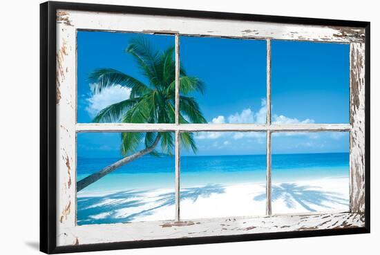 Tropical Beach Window-null-Framed Poster