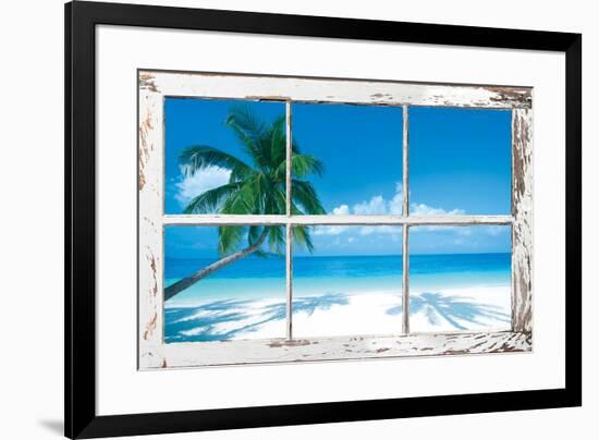 Tropical Beach Window-null-Framed Poster