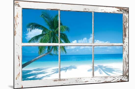 Tropical Beach Window-null-Mounted Poster