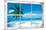 Tropical Beach Window-null-Mounted Poster