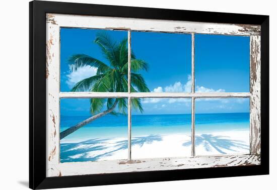 Tropical Beach Window-null-Framed Poster