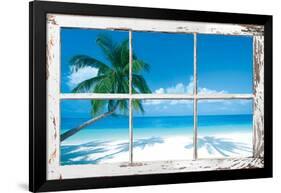 Tropical Beach Window-null-Framed Poster