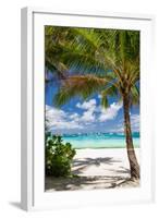 Tropical Beach with Beautiful Palm-pashapixel-Framed Photographic Print