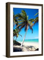 Tropical Beach with Beautiful Palms and White Sand-pashapixel-Framed Photographic Print