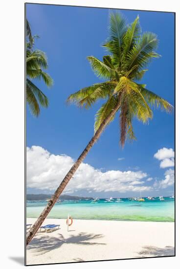Tropical Beach with Palm and White Sand-pashapixel-Mounted Photographic Print