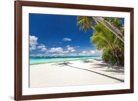 Tropical Beach with Palm and White Sand-pashapixel-Framed Photographic Print