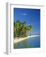 Tropical Beach with Palm Trees at Kudabandos in the Maldive Islands, Indian Ocean-Tovy Adina-Framed Photographic Print