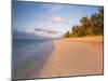 Tropical Beach with Palm Trees at Sunrise, Rarotonga, Cook Islands, South Pacific, Pacific-Matthew Williams-Ellis-Mounted Photographic Print