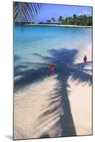 Tropical Beach with Pink Flamencos Aruba-George Oze-Mounted Photographic Print