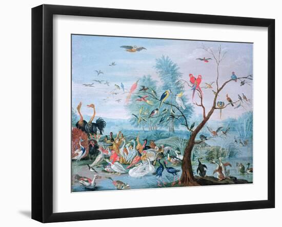 Tropical Birds in a Landscape-Jan van Kessel-Framed Giclee Print