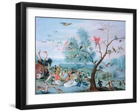 Tropical Birds in a Landscape-Jan van Kessel-Framed Giclee Print