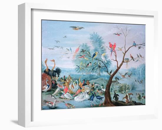 Tropical Birds in a Landscape-Jan van Kessel-Framed Giclee Print