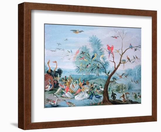 Tropical Birds in a Landscape-Jan van Kessel-Framed Giclee Print