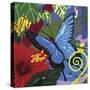 Tropical Blue Butterfly V3-Cindy Wider-Stretched Canvas