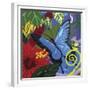 Tropical Blue Butterfly V3-Cindy Wider-Framed Giclee Print