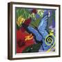 Tropical Blue Butterfly V3-Cindy Wider-Framed Giclee Print