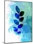 Tropical Blue Leaf Watercolor-Jasmine Woods-Mounted Art Print