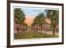 Tropical Boulevard, Galveston, Texas-null-Framed Premium Giclee Print