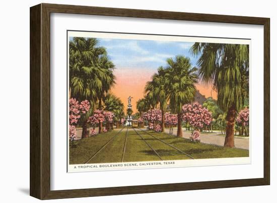 Tropical Boulevard, Galveston, Texas-null-Framed Art Print