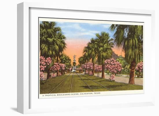 Tropical Boulevard, Galveston, Texas-null-Framed Art Print