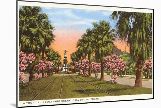 Tropical Boulevard, Galveston, Texas-null-Mounted Art Print