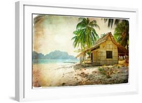 Tropical Bugalow -Retro Styled Picture-Maugli-l-Framed Art Print