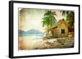 Tropical Bugalow -Retro Styled Picture-Maugli-l-Framed Art Print