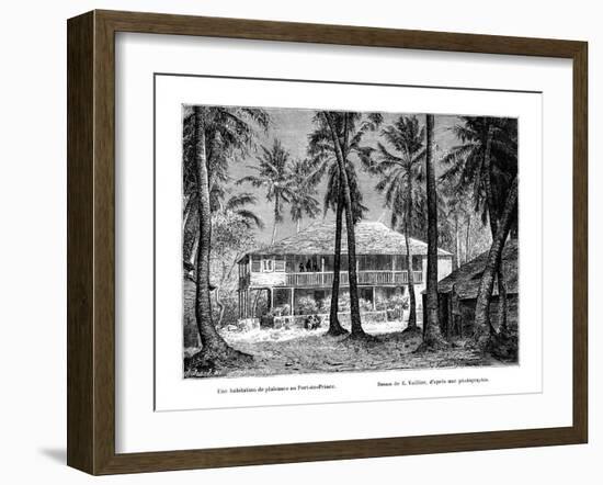 Tropical Building, Port-Au-Prince, Haiti, 19th Century-Vuillier-Framed Giclee Print