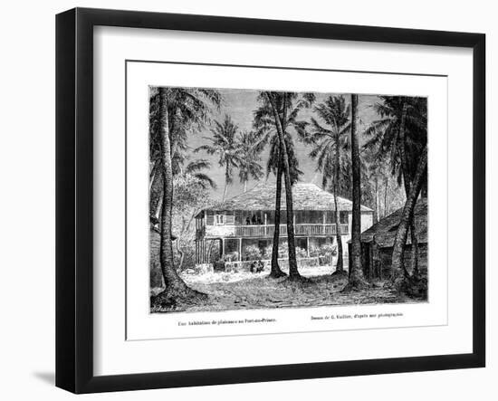 Tropical Building, Port-Au-Prince, Haiti, 19th Century-Vuillier-Framed Giclee Print