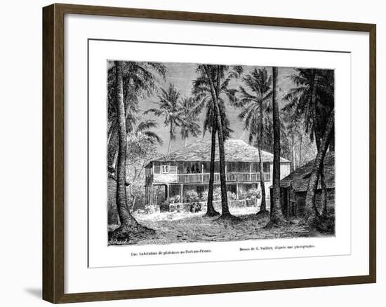 Tropical Building, Port-Au-Prince, Haiti, 19th Century-Vuillier-Framed Giclee Print