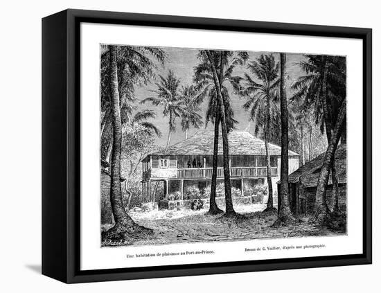 Tropical Building, Port-Au-Prince, Haiti, 19th Century-Vuillier-Framed Stretched Canvas