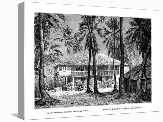 Tropical Building, Port-Au-Prince, Haiti, 19th Century-Vuillier-Stretched Canvas