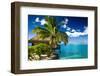 Tropical Bungalow and Palm Tree next to Amazing Blue Lagoon-Martin Valigursky-Framed Photographic Print