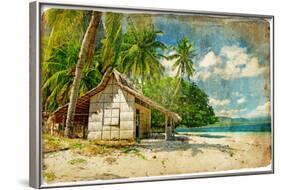 Tropical Bungalow-Retro Styled Picture-Maugli-l-Framed Art Print