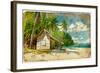 Tropical Bungalow-Retro Styled Picture-Maugli-l-Framed Art Print