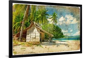 Tropical Bungalow-Retro Styled Picture-Maugli-l-Framed Art Print