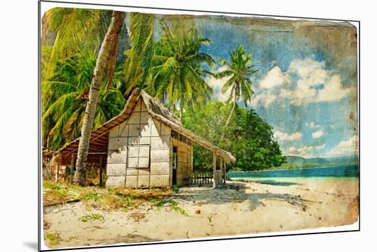 Tropical Bungalow-Retro Styled Picture-Maugli-l-Mounted Art Print